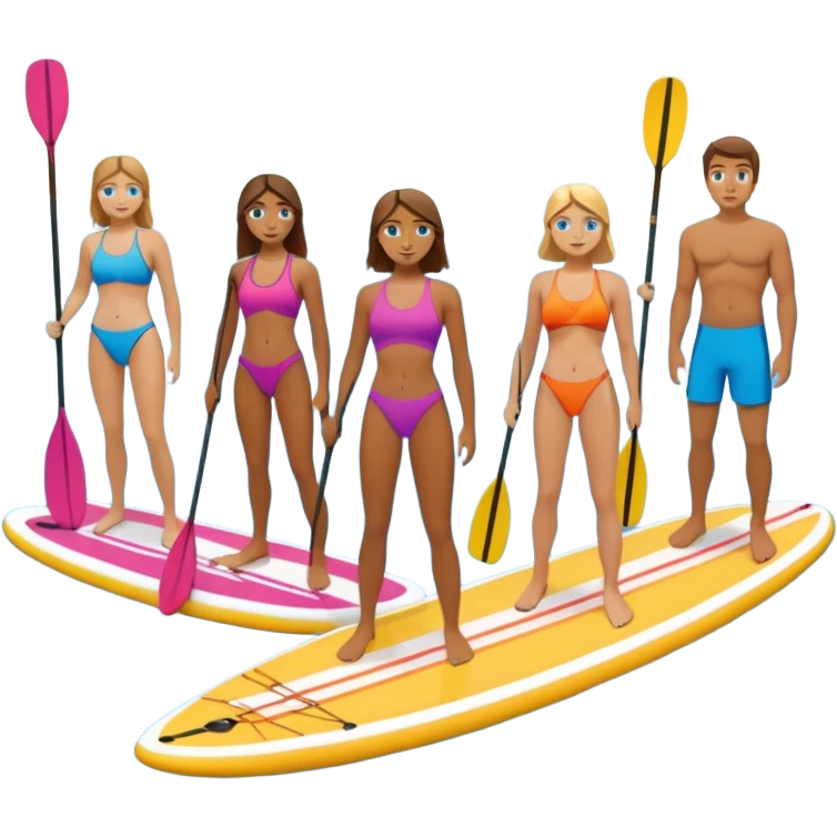 group of paddleboarders emoji