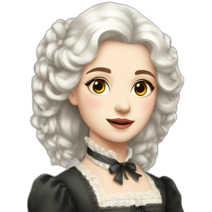 Girl french white hair n victorian era emoji