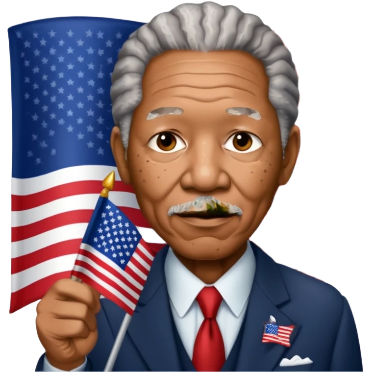 morgan freeman holding an american flag emoji