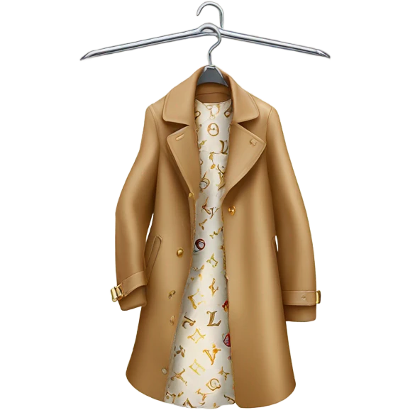A Louis Vuitton dress on a coat hanger emoji