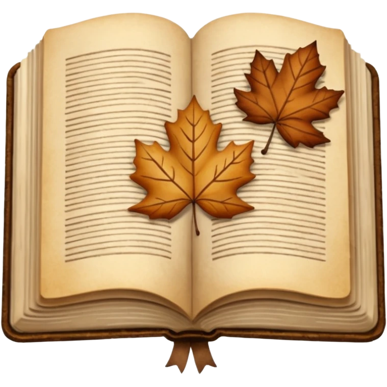 open book, beige and brown colours, autumn vibe emoji
