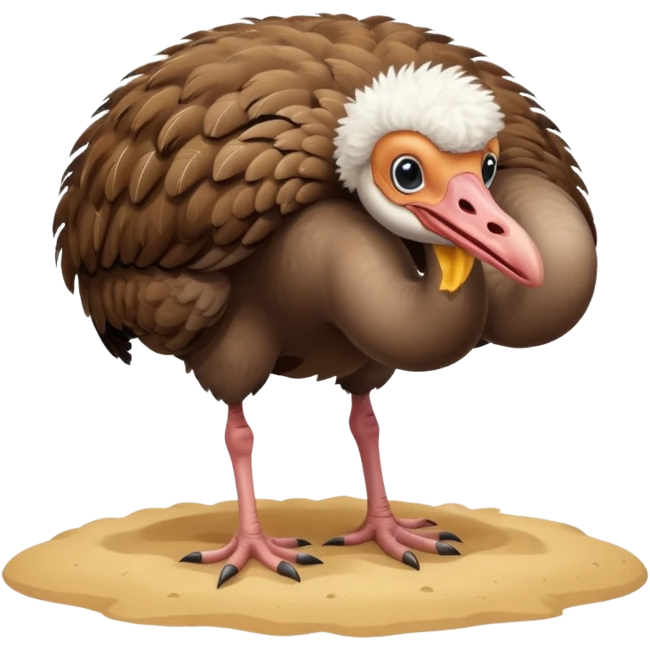 Ostrich with head in the sand emoji
