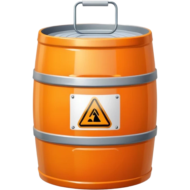 orange road construction barrel with shiny plastic appearance emoji