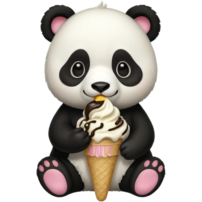 Panda eating ice cream emoji