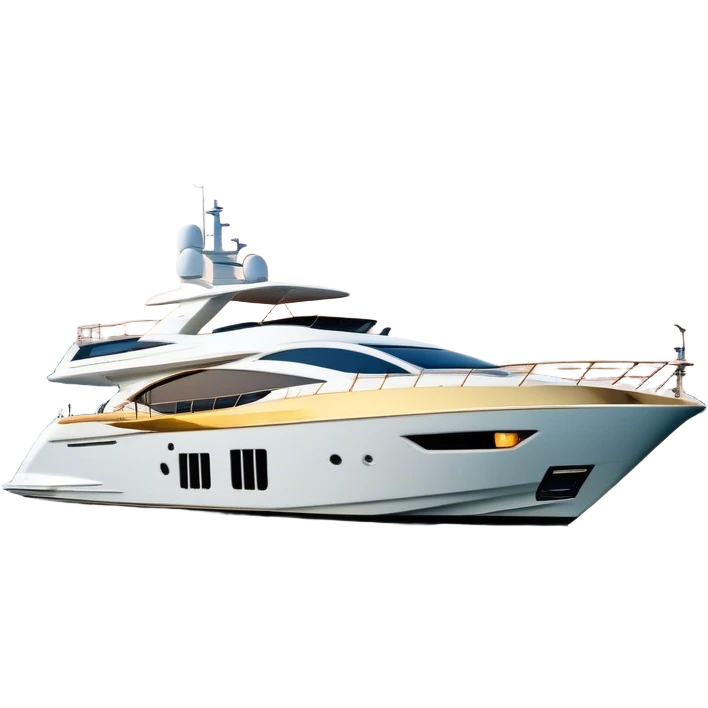 Luxury Yacht - Azimut 72 (Model Year: 2020) (Iconic colour: White with gold trim) emoji