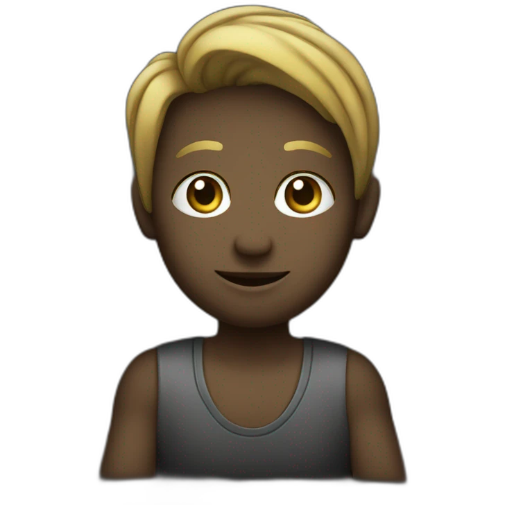 Curupira sitting on a Black board emoji