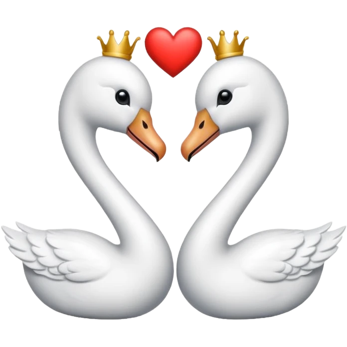 Dos cisnes  formando un corazón con sus cuellos  emoji