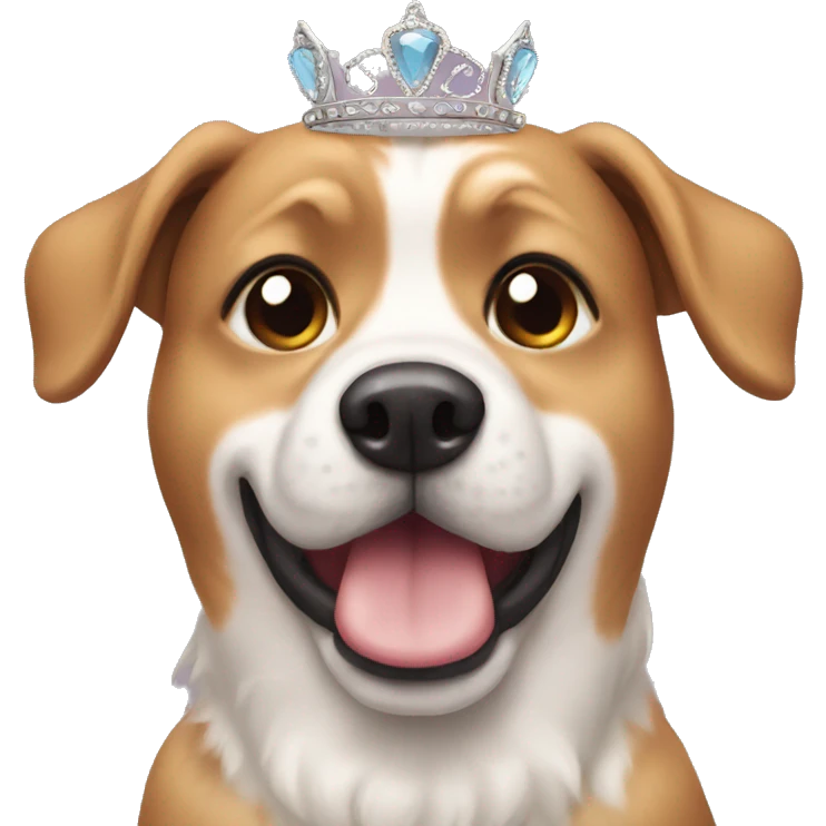 Dog wearing a tiara emoji