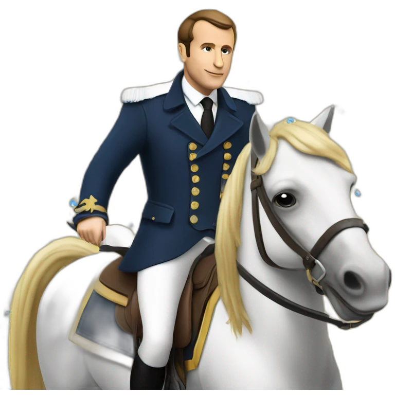 Macron sur un cheval emoji
