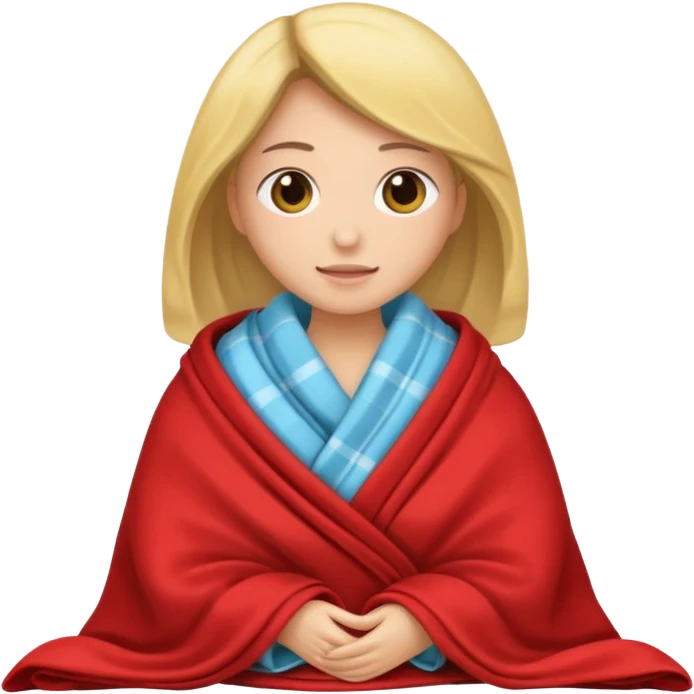 woman with blanket emoji
