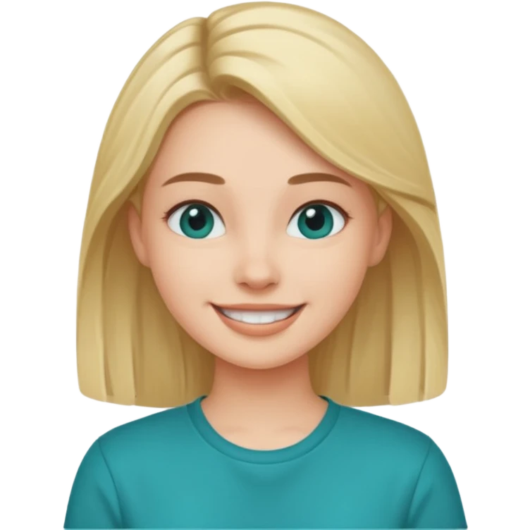 smiling girl in teal shirt emoji