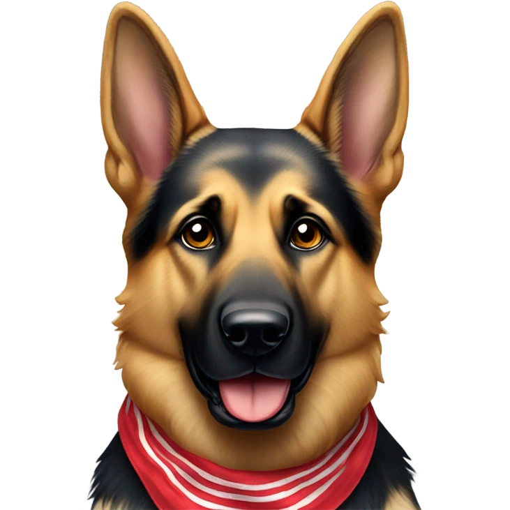 German shepherd weighs 90 pounds wearing USA bandana  emoji