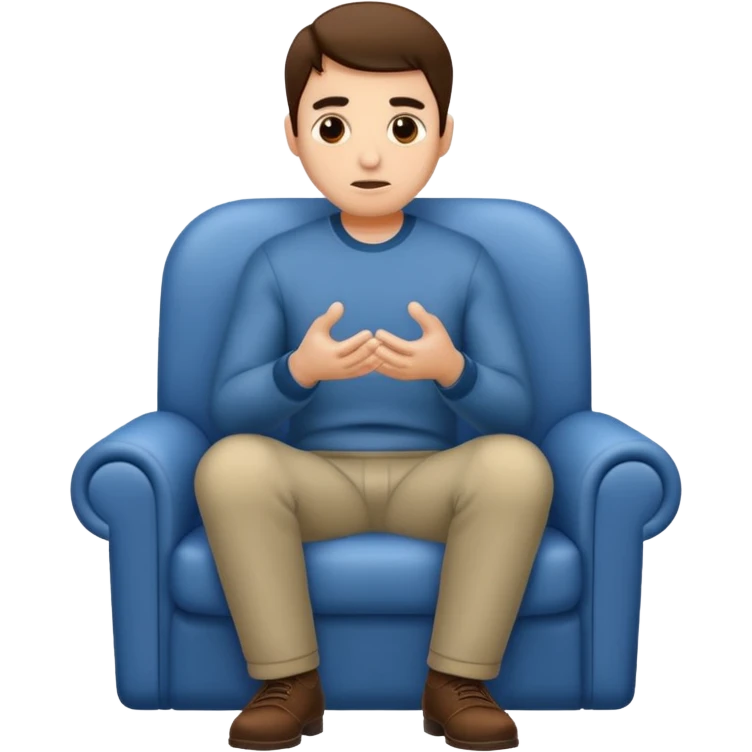 A man insisting to you to sit in his lap empty handed emoji