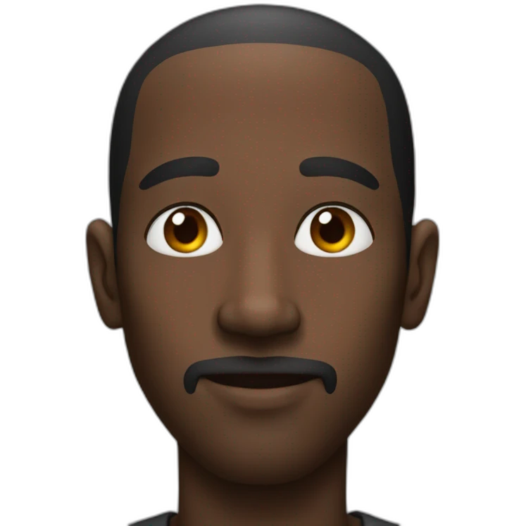 Black man with a long nose emoji