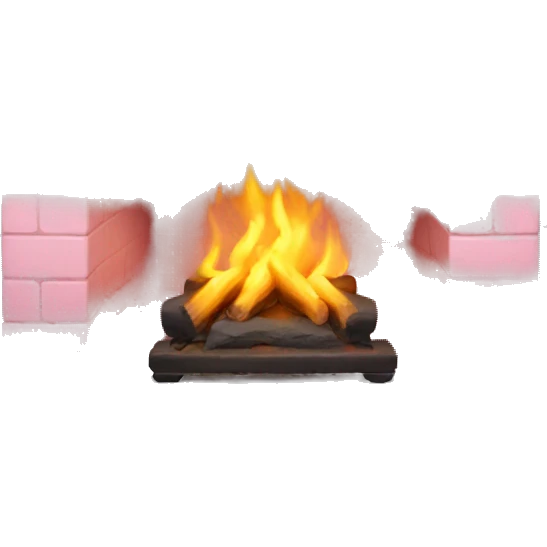 Winter Pink FirePlace, with snow on it emoji