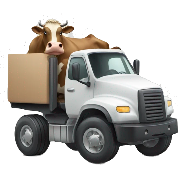 Cow driving a cyber truck  emoji