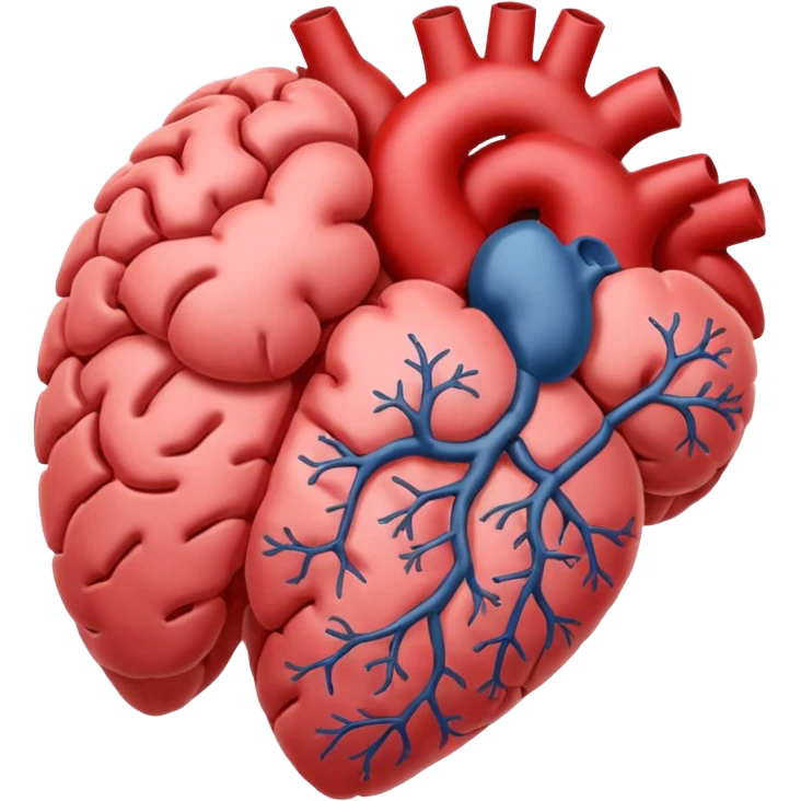 Brain and heart emoji