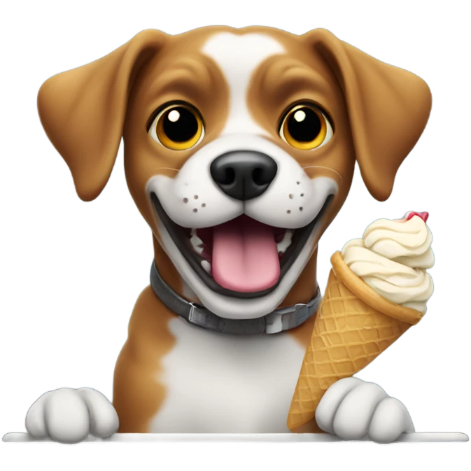 Dog eating ice cream emoji