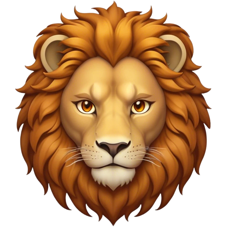 Cinematic Noble Lion Portrait Emoji, Poised and regal, with a powerful, muscular build and a majestic, tawny mane, deep-set soulful amber eyes, Simplified yet sharp and sophisticated features, highly detailed, glowing with a warm, dignified glow, high shine, intelligent and fierce, stylized with an air of wild majesty, focused and attentive, soft glowing outline, capturing the essence of a watchful and confident king, so majestic it feels as though it could roar out of the screen with effortless authority! emoji