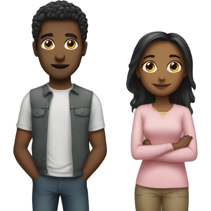 2 girls 1 tall guy emoji