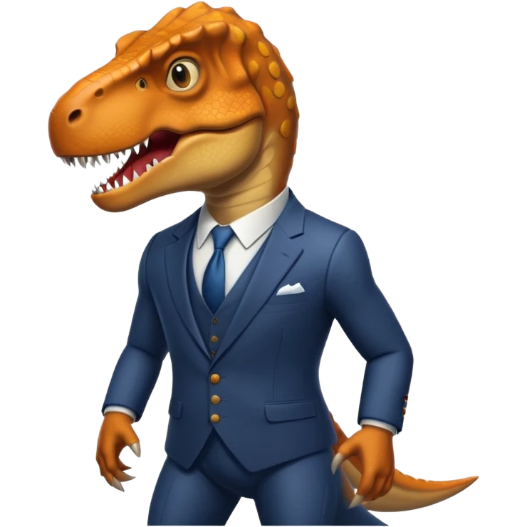 T-rex with a suit  emoji