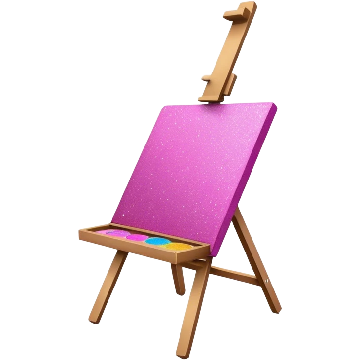 Pink paint easel with glitter  emoji