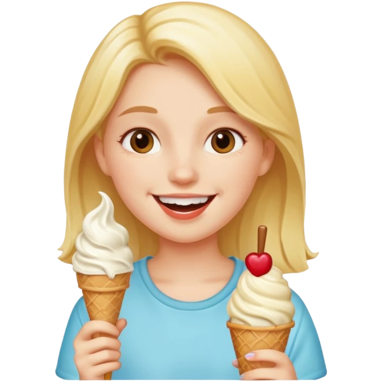 Girl with ice cream  emoji
