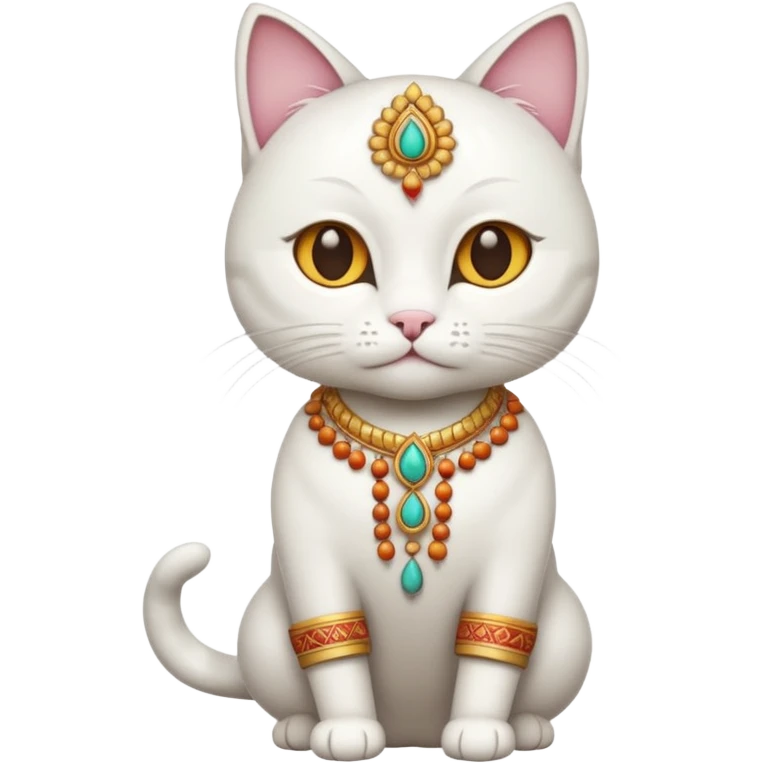 white cat wearing indian clothes emoji