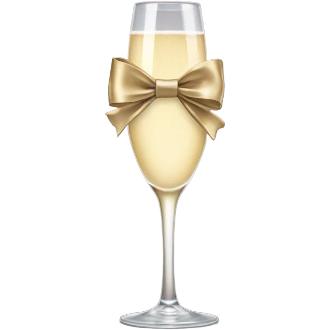 Bows around champagne glass emoji