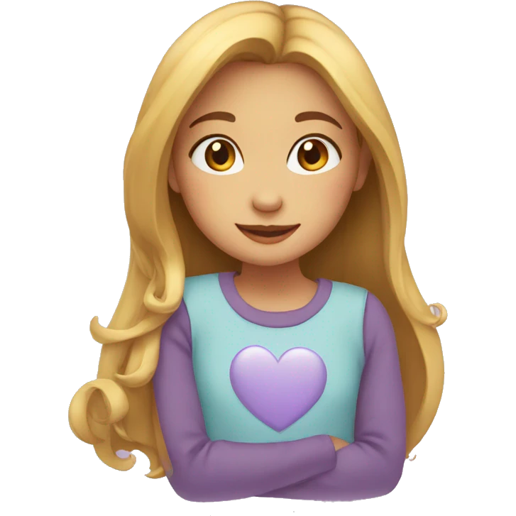 Girl with love heart  emoji