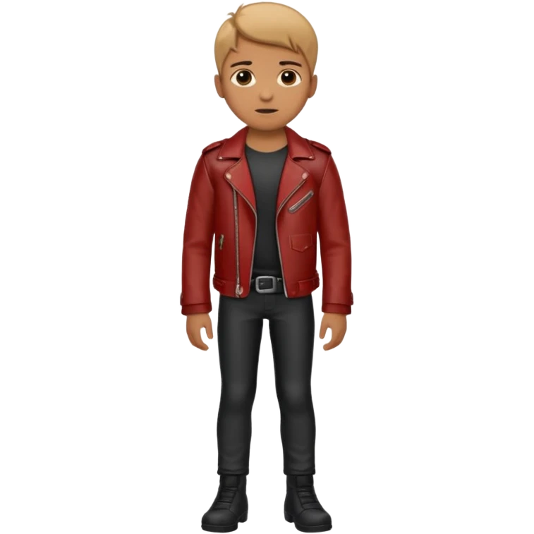 Boy in leather jocket, full body, different colors leather jocket, close up emoji