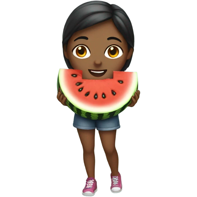 female holding watermelon emoji