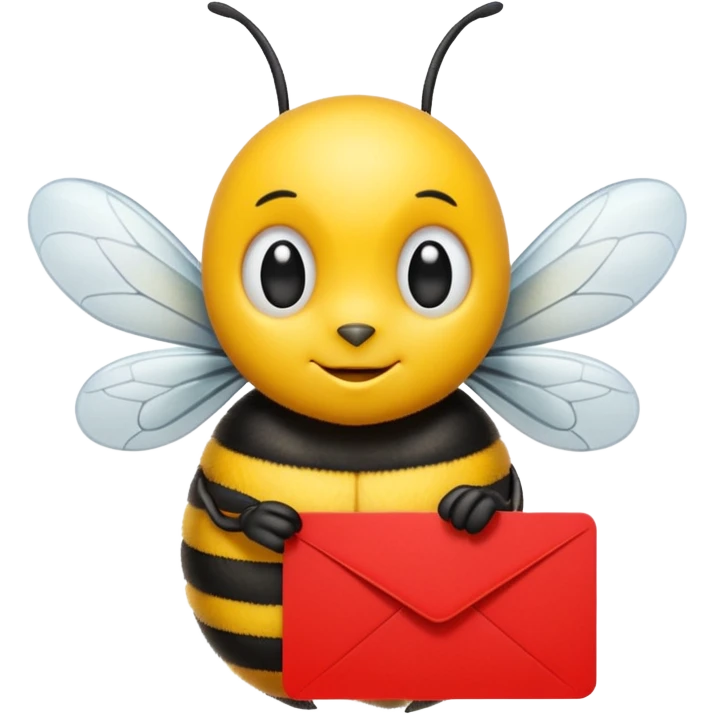 bee holding a red card emoji