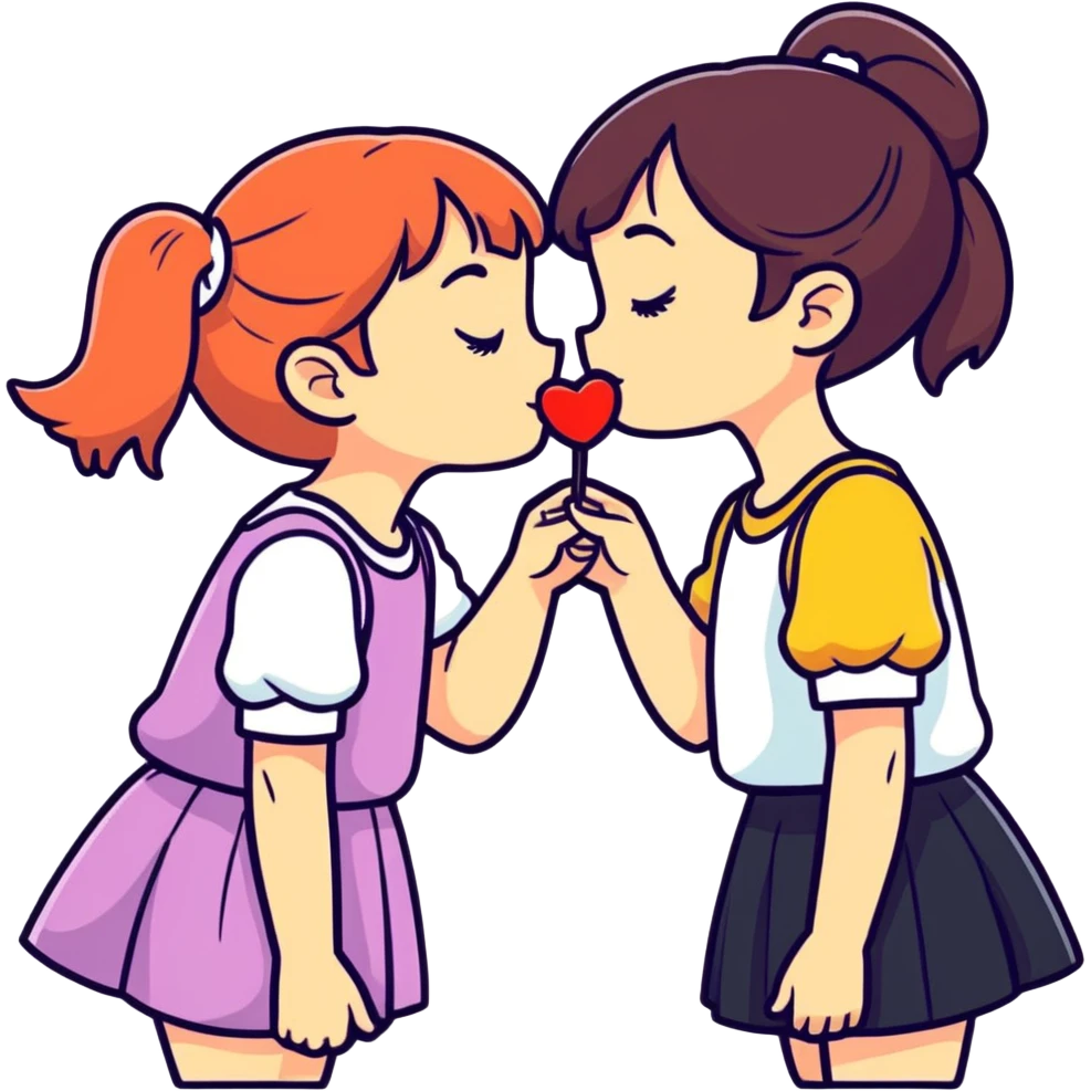 Girls kissing emoji