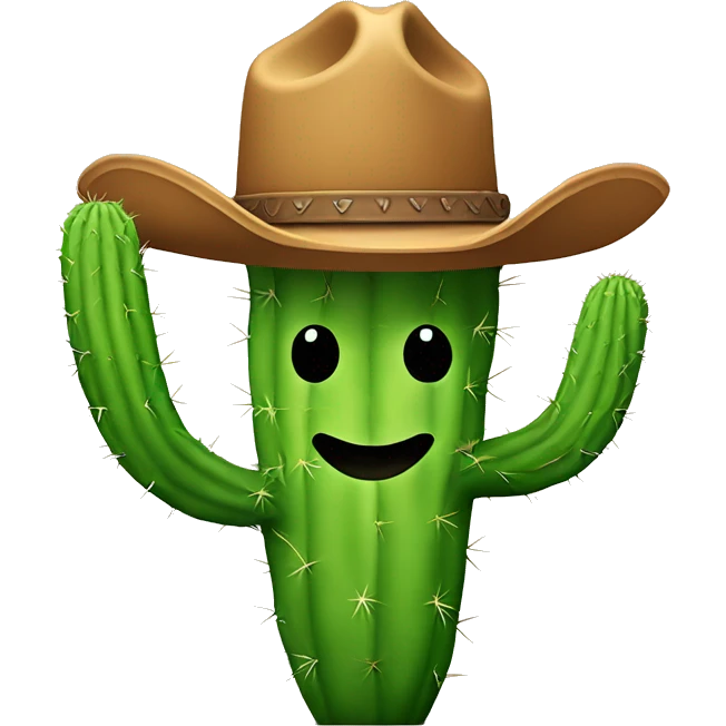 cactus dabbing with cowboy hat emoji