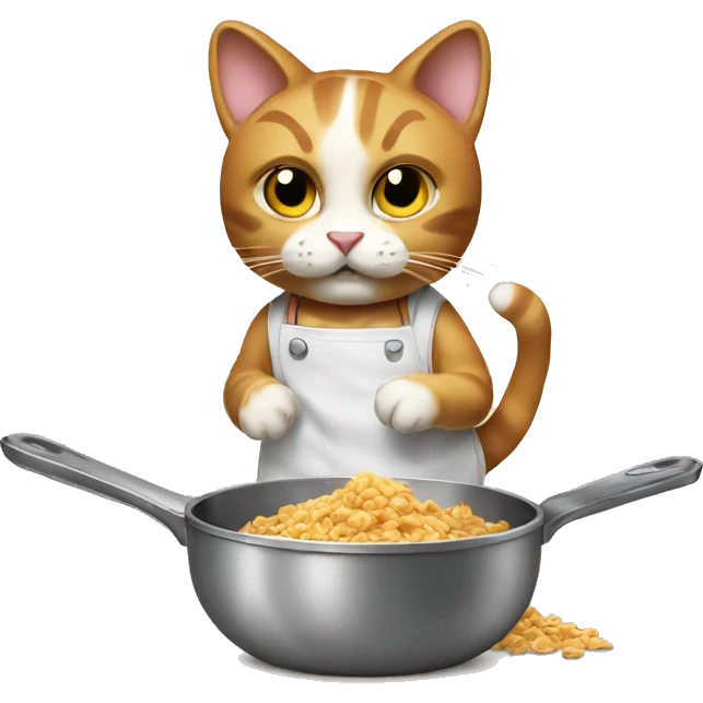 Cat cooking cereal emoji
