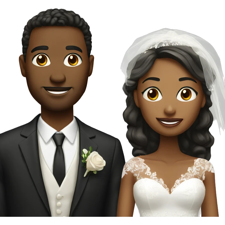 bride and groom portrait emoji