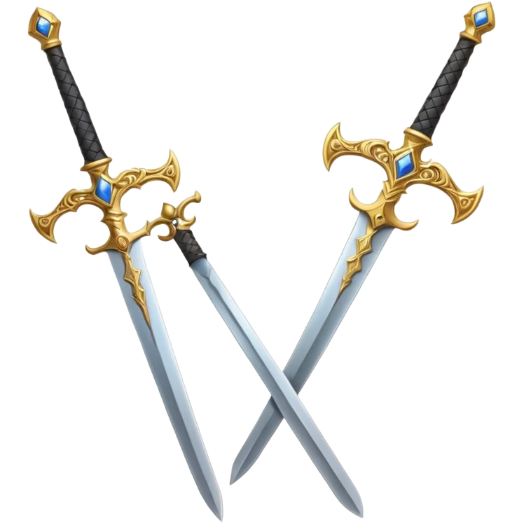 Two Golden royal swords emoji