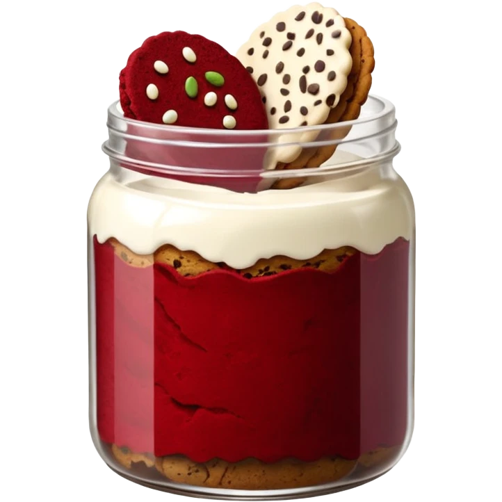 Haz un tarro de galletas Red Velvet con pepitas de chocolate blanco emoji