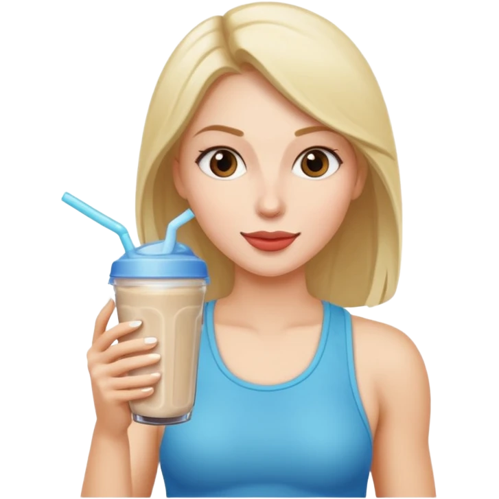 woman eating protein shake emoji