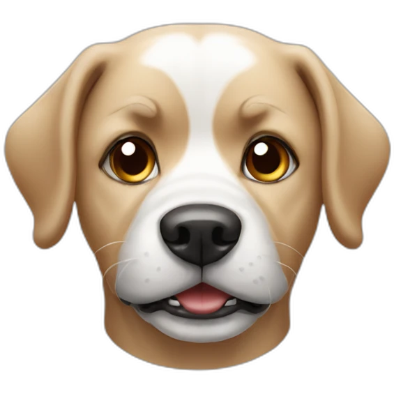 A dog expressing distain emoji