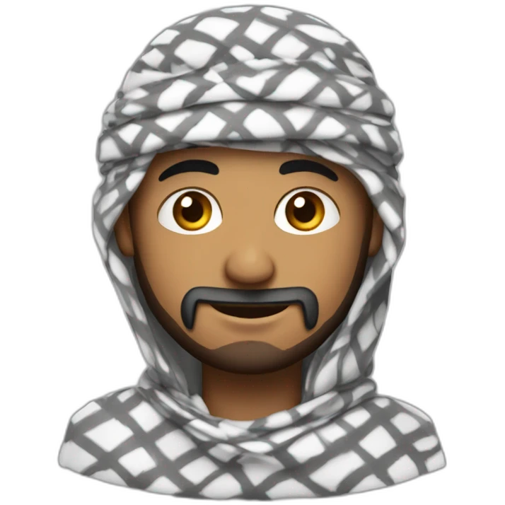 arabic man with keffiyeh wrapped on his head emoji