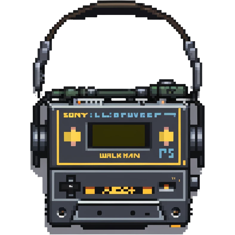 Sony Walkman TPS-L2 cassette player with headphones emoji