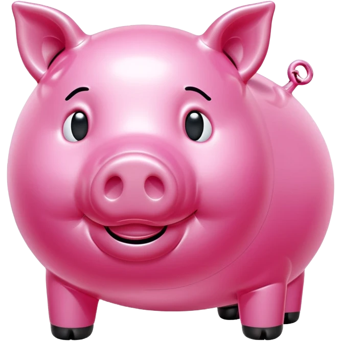 pink jeff koons style inflatable pig sculpture  emoji