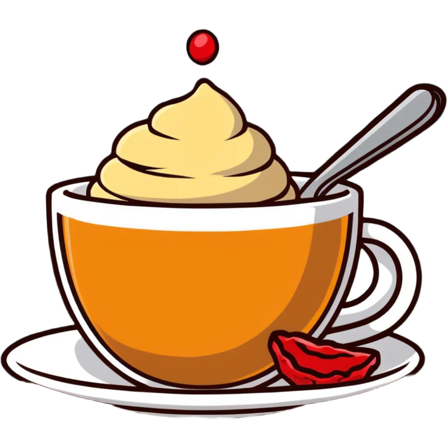 scone dipping into a cup of English tea emoji