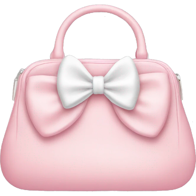 Soft pink purse with white bow emoji