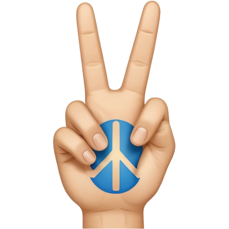 A piece hand sign with the thumb open . With 3 fingers closed. 2 open for the piece and the thumb open emoji