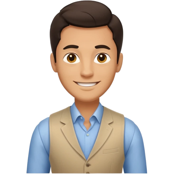 business man, beige vest emoji