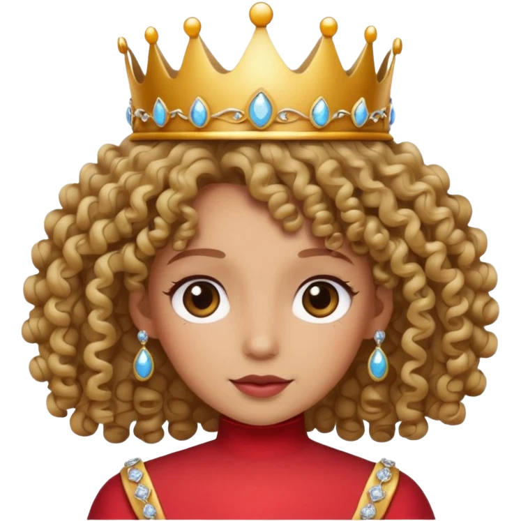 a curly head with a tiara emoji