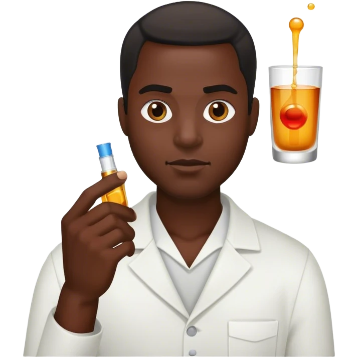 Dark Black Man holding a shot emoji
